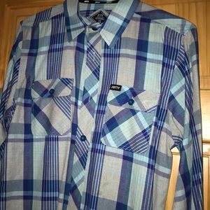 Jetty Surf blue long sleeve button-up